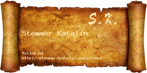 Stemmer Katalin névjegykártya
